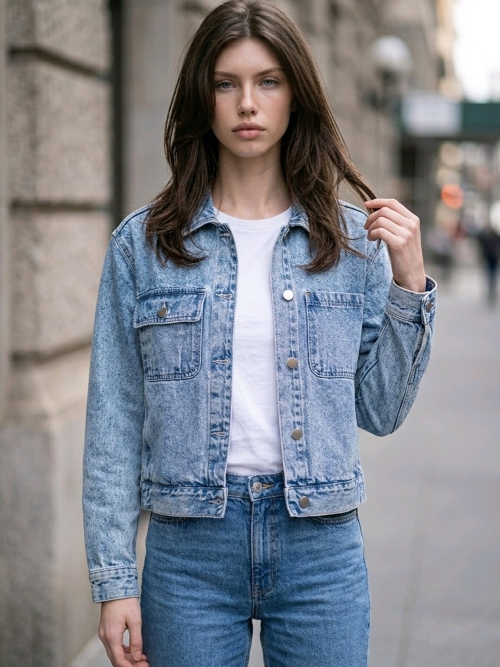 Democracy Light Wash Denim Trucker Jacket - Size Medium